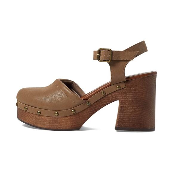MIA Shoes - MIA Analie Women's Brown Studded Rounded Closed Toe Platform Clogs Size‎ 9.5